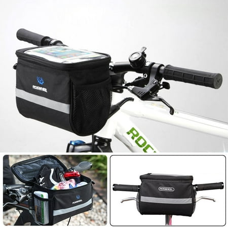 - Roswheel TSV Bike Handlebar Bag Bicycle Pannier Frame Tube Outdoor Cycling Pouch Front Basket