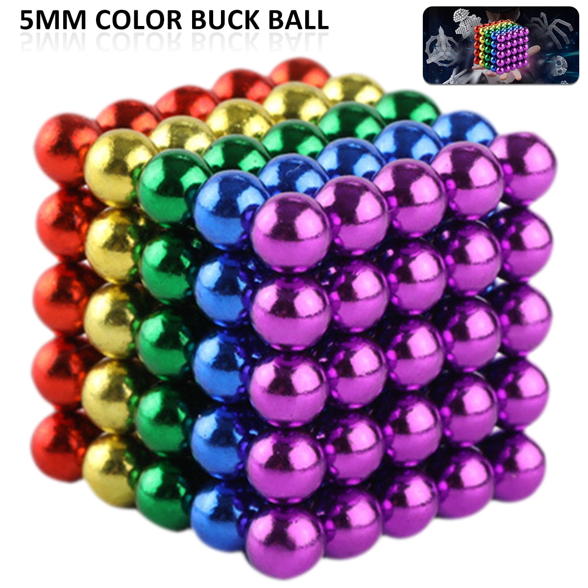 Sky Magnets 5 mm Magnetic Balls Cube Fidget Gadget Toys Rare Earth Magnet Office Desk Toy Games Magnet Toys Multicolor Beads Stress Relief Toys for Adults 8 Colors 