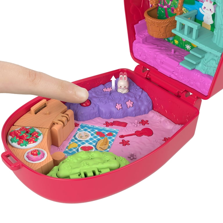 Polly Pocket Picnic Bunny Compact Playset with 1 Micro Doll and