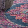thumbnail image 4 of 4â€™ Round Blue and Pink Medallion Area Rug, 4 of 6