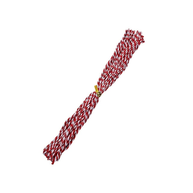 Cuerda de yute Zulema Cordel de yute fina 1.5 mm Rojo y blanco