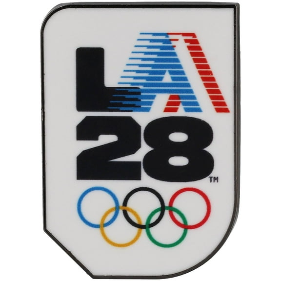 White LA28 Summer Olympics RetroStrpe Pin