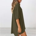 thumbnail image 4 of LOVZFMLL Two Piece Sets for Women Summer Casual Oversized Shirts Biker Shorts Lounge Sets Matching Clothing Going Out Army Green L, 4 of 9