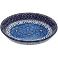 thumbnail image 1 of Polish Pottery Medium Oval Casserole Baker - 11" long - Cobalt Poppies - UNIKAT, 1 of 3