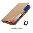 thumbnail image 4 of iPhone X Case, Mignova Genuine Leather Magnetic Closure Card Slot Wallet Case Cover with kick stand, ID & Credit Card Pockets for Apple iPhone X (Gold), 4 of 5