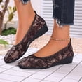 thumbnail image 5 of DIVVce Lace Embroidery Wedge Flats For Women Slip On Comfortable Breathable Casual Footwear, 5 of 8