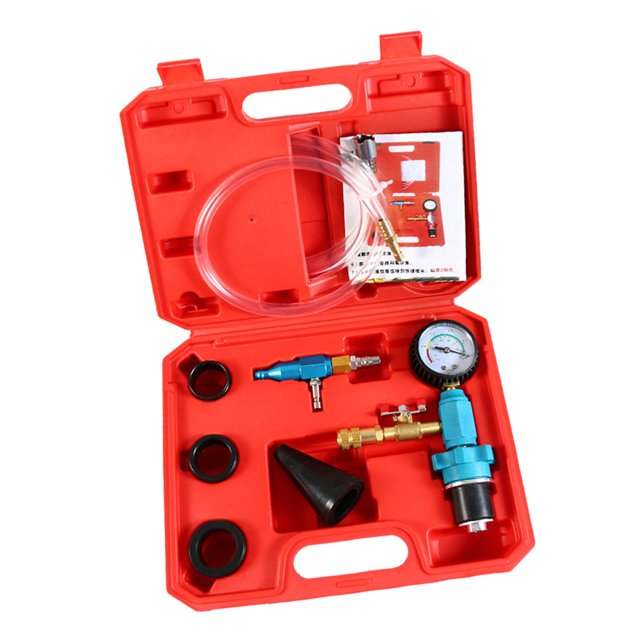 Ruiboury Coolant Vacuum Refill Set Multifunction for Case Maintenance Storage Truck Tool Red Auto Red Storage Case 29x23x7cm