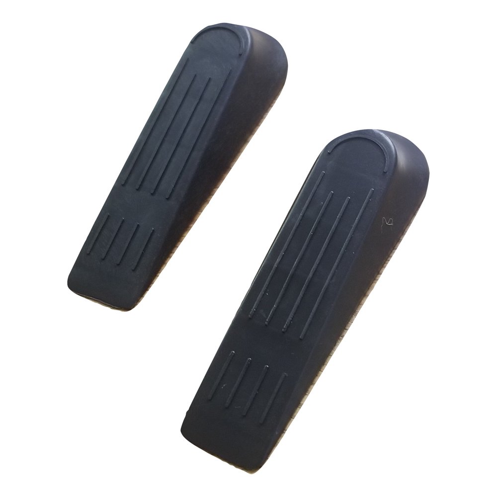2 pc Black Plastic Door stop Doorstop