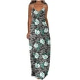 thumbnail image 1 of CEHVOM Robes d'Été pour Femmes Décontractées Boho Imprimées à Bretelles Anneau Plage Longue Robe Maxi avec Poches, 1 of 5