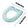 thumbnail image 3 of Qocolhg Bathroom Soft Thicker Warmer with Snaps Fixed Stretchable Washable Cloth Toilet Seat Cover Pads, Easy Installation& Cleaning, Clearance (Blue), 3 of 6