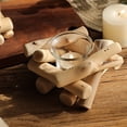 thumbnail image 5 of Cadancy Driftwood Candle Holder, Rustic Wooden Tealight Stand with Glass Cup, Natural Branch Centerpiece, Coastal Home Decor for Table Mantel Shelf, Beach Theme Wedding Decoration, 5 of 6