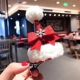 thumbnail image 2 of Pinzas para el cabello de Navidad | Horquillas para el pelo con pequeños regalos bonitos de Navidad | Pasadores de pelo encantadores del sombrero de Papá Noel de la felpa de la Navidad para las muchac, 2 of 4