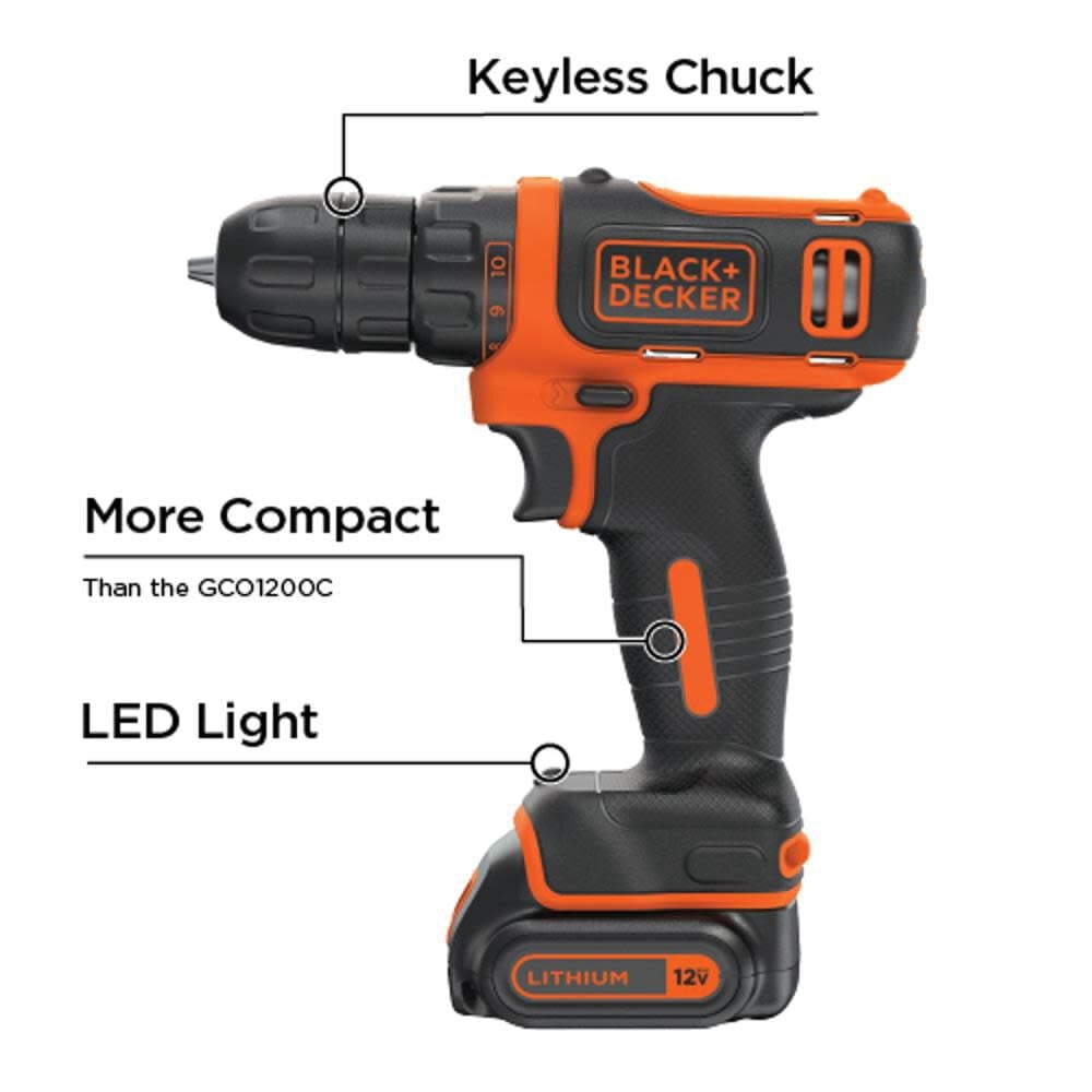 BLACK + DECKER BDCDD12C 12V MAX LITHIUM CORDLESS DRILL