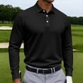 thumbnail image 2 of CCRFTGI Long Sleeve Polo Shirts for Men Golf Shirts Work Hiking Casual Collared Shirt Black 4XL, 2 of 6