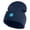 Navy, variant on Mirrored Spiral Pinwheel Flower Iron On Patched 12 Inch Long Knitted Beanie - Black OSFM
