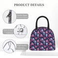 thumbnail image 4 of Pofeuu funny Skull daisy flower Print Lunch Bag for Adult Insulated Lunch Box,Leakproof Cooler Food Lunch Containers Reusable High Capacity Lunch Tote Bags-One Size, 4 of 6