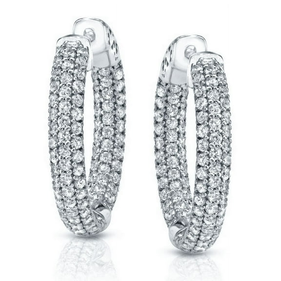 1.50CT Lab Grown Diamond (VVS1,G-H) Round Hoop Earring 14K White Gold Fine Jewelry for Women Gifts