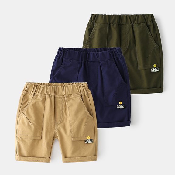 Esaierr Boys Girls Shorts for Kids Baby Summe Cotton Shorts Casual Shorts Casual Elastic Shorts with Pockets for 2-9Years