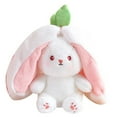 thumbnail image 4 of Easter Bunny Stuffed Animal Plush, Reversible Bunny Carrot Strawberry Pillow with Zipper, Cute Rabbit Sofa Pillow Decoration Doll, Soft Plush Toy for Boys Girls, 4 of 7