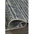 thumbnail image 4 of FH Home Flat Woven Outdoor Rug - Waterproof, Easy to Clean, Stain Resistant - Premium Polypropylene Yarn - Striped Boho - Patio, Porch, Deck, Balcony - Amman - Blue - 5ft 2in x 7ft 6in, 4 of 5