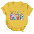 thumbnail image 1 of YDLCAFD Hauts Formels pour Femmes Blouse Décontractée pour Femmes Chemises Imprimées Jour de Pâques Col Rond Manches Courtes Tee Tops Tunique Chemise Habillée Femmes Coupe Basse Tops Femmes, 1 of 4