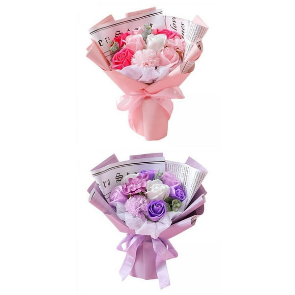 2x Jabón Rosa Ramo Jabón de Regalos Decoraciones para El Dormitorio de Colco Ramo de flores de jabón