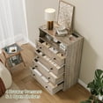 thumbnail image 5 of 4 Drawer Wooden Dressers for Bedroom with LED Lights and Charging Station, Modern Nightstand for Bedside, Wood Chest of Drawers, Wood Storage Organizer for Living Room, Nursery, Closet, Hallway, 5 of 10