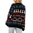 thumbnail image 2 of Suéter de Navidad femenino de manga larga Papá Noel / pull de punto suelto estampado muñeco de nieve, 2 of 4