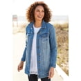 thumbnail image 6 of Woman Within Long Stretch Denim Jacket Oversized Jean Jacket, 6 of 6