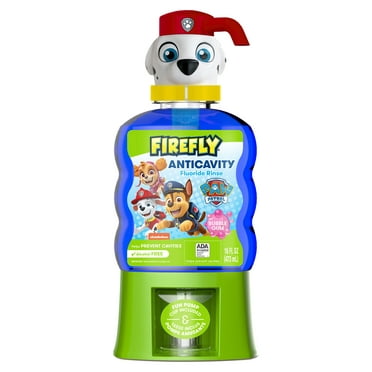 Firefly Kids Anti-cavity Fluoride Rinse, Paw Patrol Alcohol Free Formula  Bubble Gum Flavor 16 Ounce