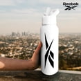 thumbnail image 2 of Botella de agua Reebok de acero inoxidable de 950 ml con tapa de pajita, color blanco, 2 of 8