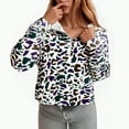 thumbnail image 4 of Towmus Oversized Quarter Zip Pullover Casual Women Camo Zip Up Hoodie Camo Hoodie Womens Colorful Patchwork Graphic Hoodies, 4 of 6