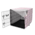 thumbnail image 3 of Floral Dog Crate Cover, Hibiscus Flowers Arranged into Squares and Stripes Summer Design, Easy to Use Pet Kennel Cover Small Dogs Puppies Kittens, 7 Sizes, Pale Pink Dark Yellow, by Ambesonne, 3 of 6