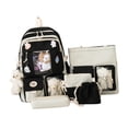 thumbnail image 3 of 5 mochilas escolares de moda para mujer con correas de hombro ajustables Negro, 3 of 9