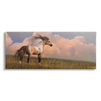 Stupell Industries Into the West Horse Animals & Insects Painting Gallery Wrapped Canvas Art Print Wall Art, 30 x 13