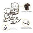thumbnail image 3 of YOFE Patio Rocking Chairs, Single Rocking Chair with 30° Shaking, Wide Back, Handrest, Outdoor Rocker Chair for Patio Backyard Garden Porch, Retro Wrought Iron Bistro Rocking Chairs, D5290, 3 of 6