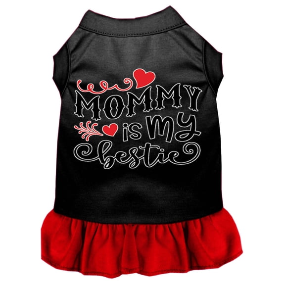 Pet Dog Cat Dress Screen Printed, "Mommy Is My Bestie"