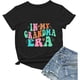 thumbnail image 4 of Camiseta de manga corta con cuello en V y estampado para mujer: top informal de verano con estampado floral, tejido suave y transpirable, varias tallas, 4 of 4
