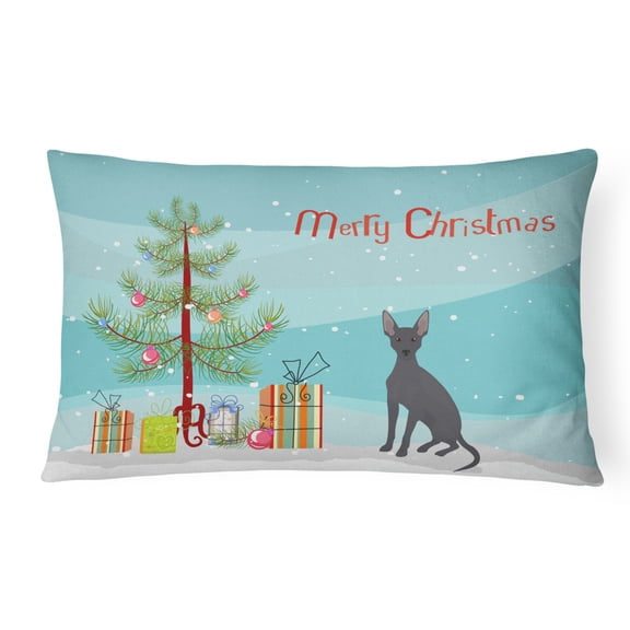 Carolines Treasures CK3507PW1216 Peruvian Hairless Dog Christmas Tree Canvas Fabric Decorative Pillow, 12H x16W,