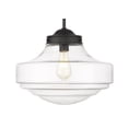 thumbnail image 1 of Golden Lighting Ingalls 1-Light Metal Large Pendant in Matte Black/Clear, 1 of 5