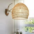 thumbnail image 2 of LittleGlovo Handmade Rattan Pendant Lampshade Wicker Pendant Light, 2 of 11