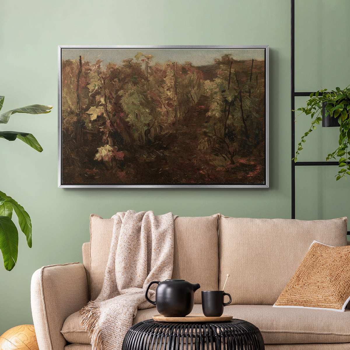 Vintage Landscape-CCCXIX By Wexford Home Framed in Silver Wood Gallery Wrapped Canvas 25 in. x 37 in.