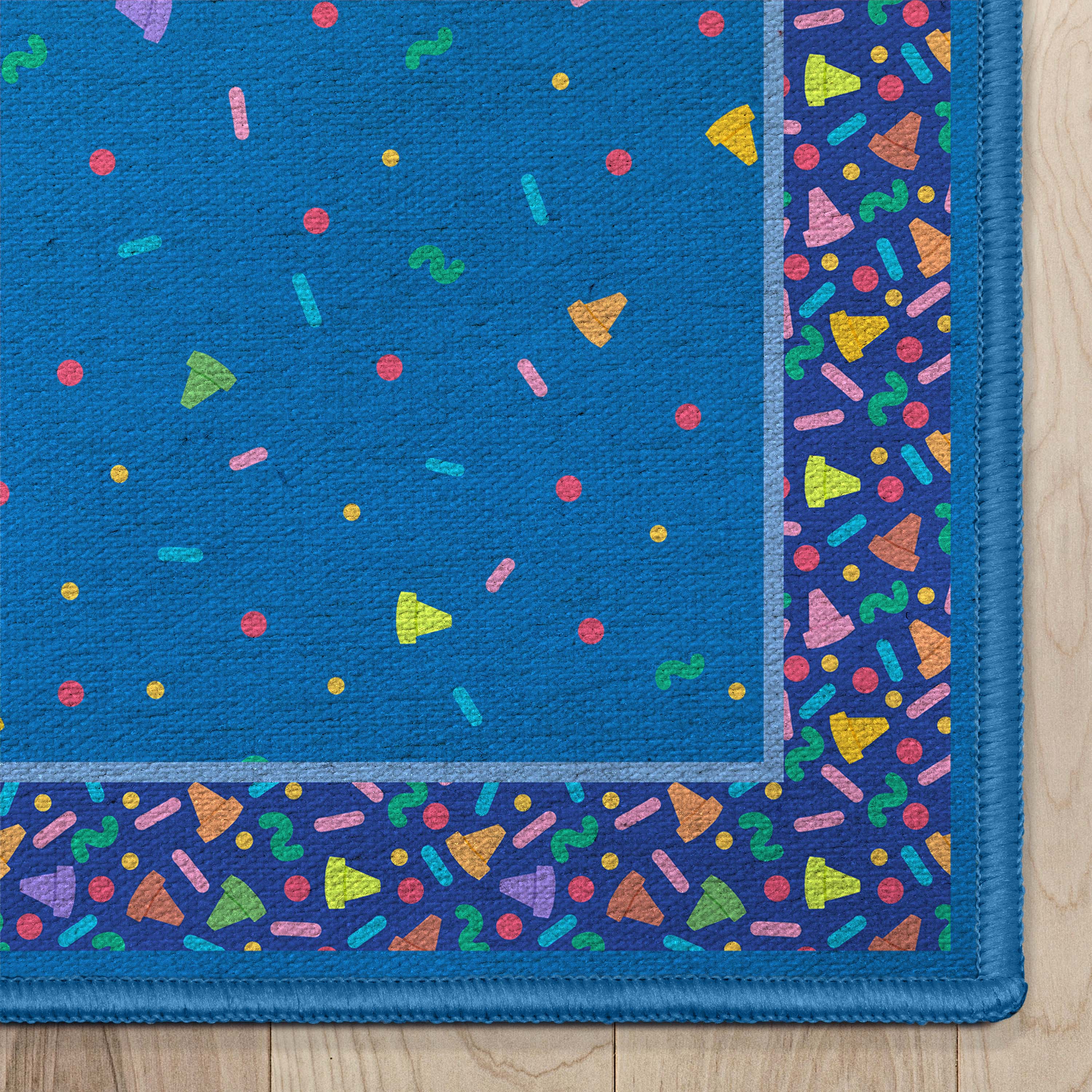 Crayola Collection By Well Woven Confetti Blue 5' x 7' Area Rug