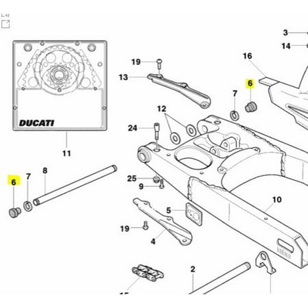 Ducati OEM Replacement Swingarm Plugs Black 87210191A Monster MTS