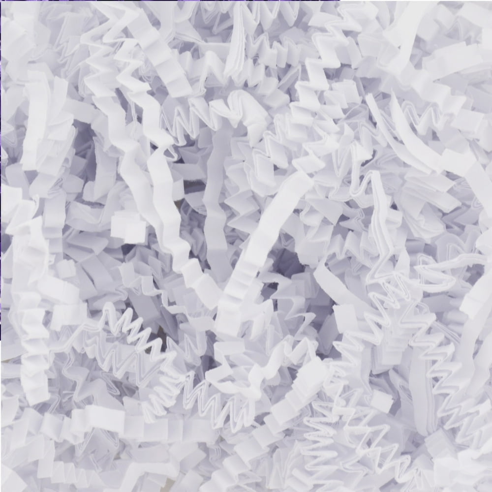 Crinkle Paper Shredded Paper for Gift Box Crinkle Cut White Decorative Paper Shreds, 1.8 oz