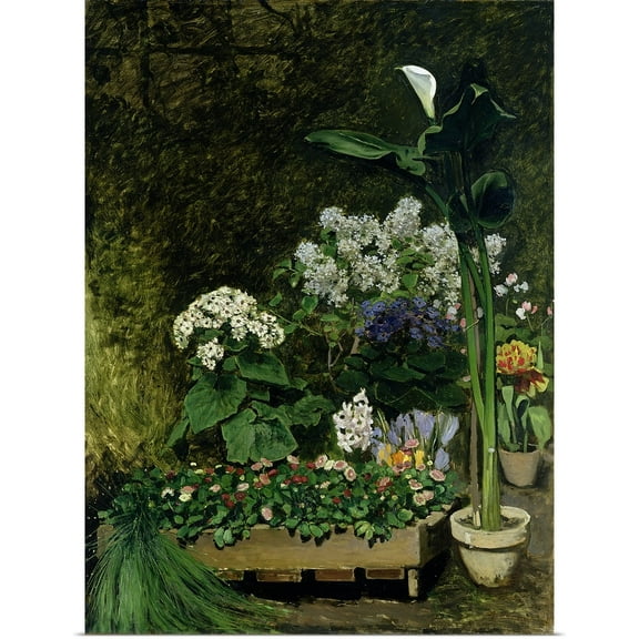 Great BIG Canvas | Rolled Pierre Auguste (1841-1919) Renoir Poster Print entitled Flowers in a Greenhouse, 1864