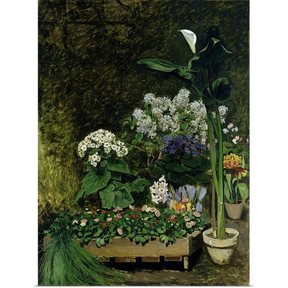 Great BIG Canvas | Rolled Pierre Auguste (1841-1919) Renoir Poster Print entitled Flowers in a Greenhouse, 1864