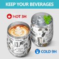 thumbnail image 4 of 12oz Stemless Wine Tumblers Halloween Pattern Vacuum Insulated Stainless Steel Travel Tumbler Cups Mug with Lid and Straw for Champaign,Cocktail,Beer with Cleaning Brush, 4 of 5