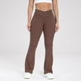 thumbnail image 2 of HXWCHs Women's Stretch Yoga Pants Straight Leg Casual Lounge Running Pants Brown L, 2 of 5