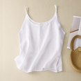 thumbnail image 2 of WTOBBY Women's Summer Vintage Cotton Linen Small Camisole Bottom Vest Loose Inner Tops, Breathable and Retro-Inspired for Layering, Perfect as an Undershirt or Solo Piece,White 2XL, 2 of 3